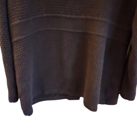 LL Bean Sweater Black XL Chunky Cardigan Womens Angora Cotton Blend Buttons - Picture 9 of 9